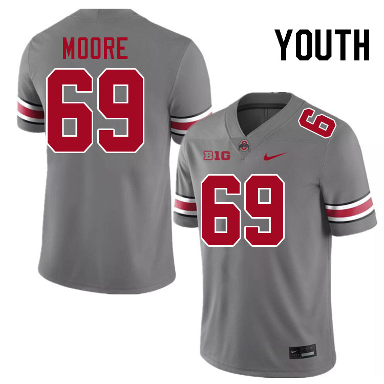 Ohio State Buckeyes Ian Moore Youth #69 Authentic Grey College Football Jersey 2404EHJY4